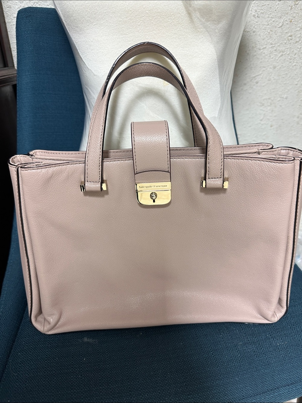 kate spade Blush Pink Leather Satchel with Gold-Tone Lock